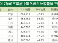 独家！2017前三季各省人民最爱买什么SUV？｜聚数