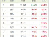 1月造车新势力销量：仅理想破万 蔚来稳健零跑翻车 | 聚数